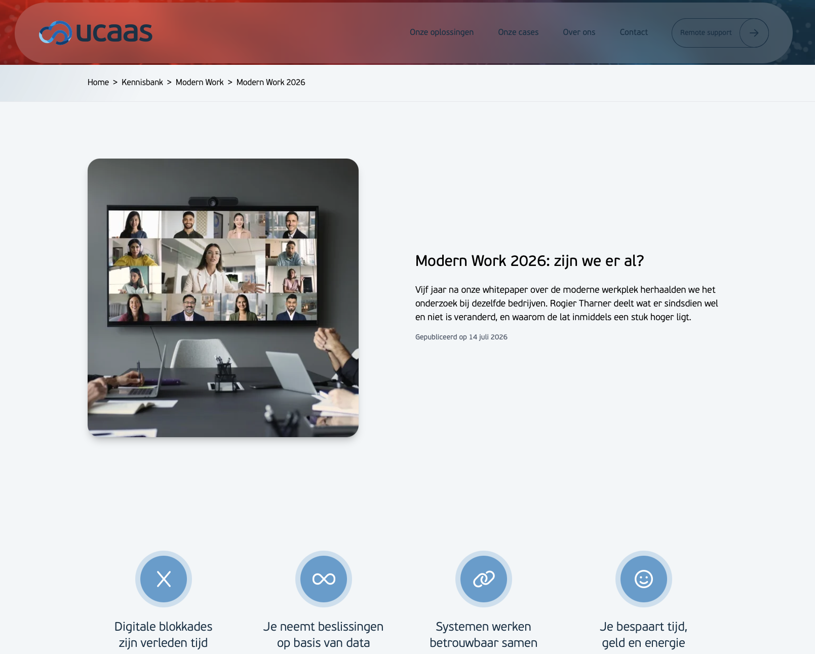 Een kennisbankartikel op ucaas.nl over Modern Work 2026, dat UCaaS zelf als markdown publiceert